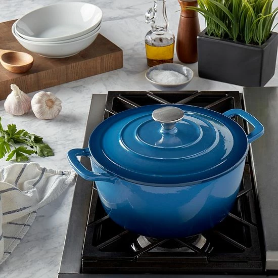 Food Network™ 5-qt. Enameled Cast-Iron Dutch Oven Gray Ombre - Image 6