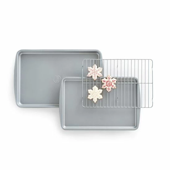 Food Network™ 3-pc. Nonstick Cookie Sheet Set With Cooling Rack - Image 3